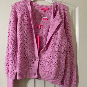 Top and sweater matching set in pink, size Large